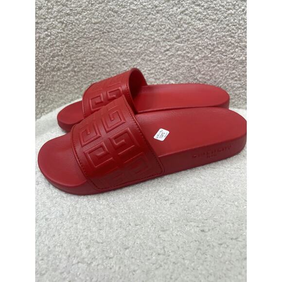 Givenchy Red Pool Slides - Women's Size 37 - Picture 4 of 6